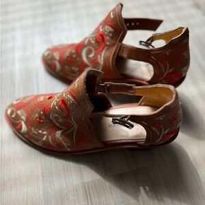 Kelsi Dagger Embroidered Brown and Red Women's Shoes